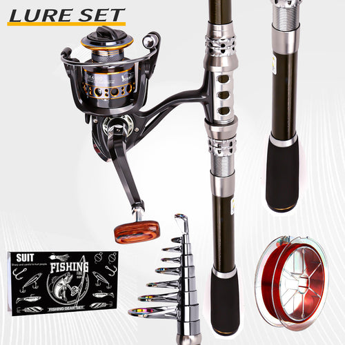 Carbon Fiber Telescopic Collapsible Extendable Fishing Rod for Saltwater and Freshwater,