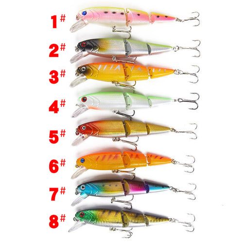 8 piece three-Segmented Fishing Lure Jointed Swim-bait