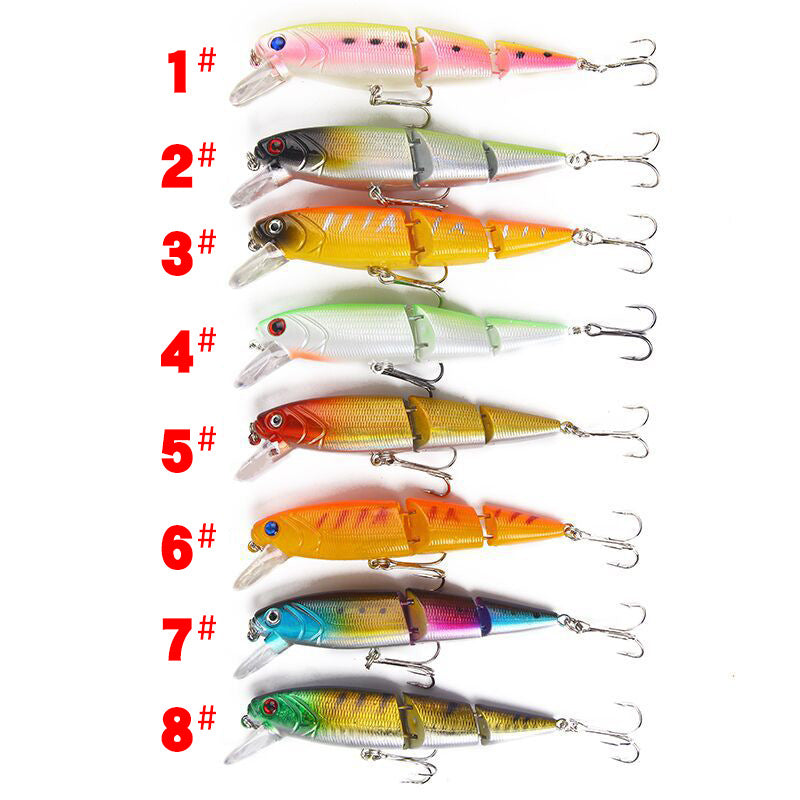 8 piece three-Segmented Fishing Lure Jointed Swim-bait