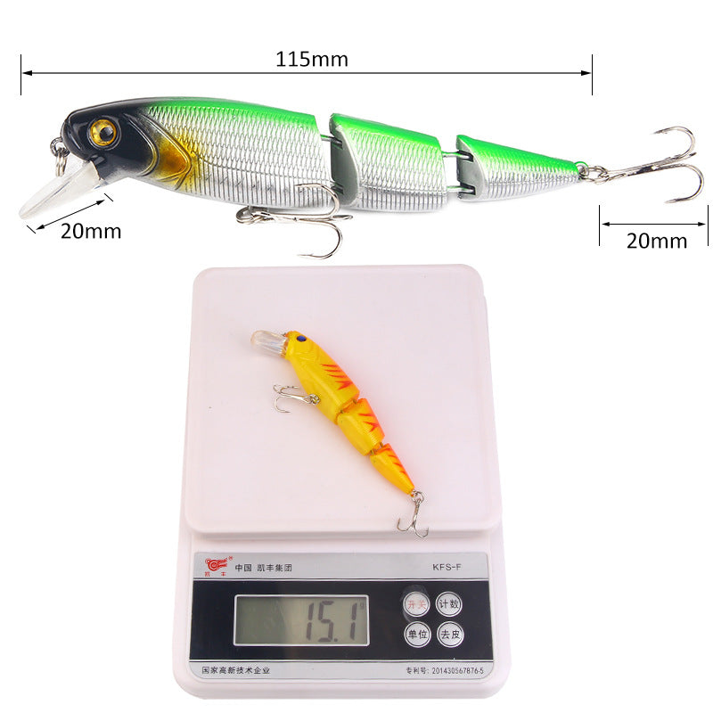 8 piece three-Segmented Fishing Lure Jointed Swim-bait