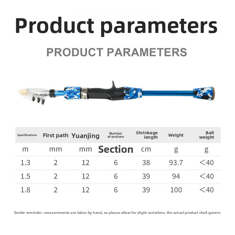 Kids Fishing Rod Set Beginner Compact Carbon Fiber